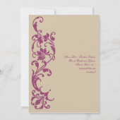 DIY Elegant Simpliciet in Wijn en Mauve Kaart (Achterkant)