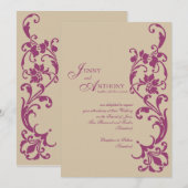 DIY Elegant Simpliciet in Wijn en Mauve Kaart (Voorkant / Achterkant)