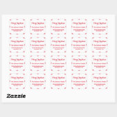 DIY Elegant White Red Script kerstsnowflakkeringen Vierkante Sticker (Vel)