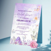 DIY Elegante gouden en Paarse vlinderbruidsshow Kaart