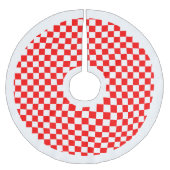 DIY Elke kleur/wit geruit met witte randen Kerstboom Rok (Voorkant)