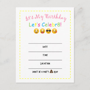 DIY Emoji Birthday Uitnodiging