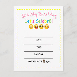 DIY Emoji Birthday Uitnodiging