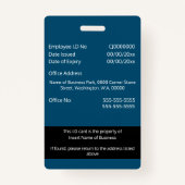 DIY Employee ID card blauw zwart wit Badge (Achterkant)
