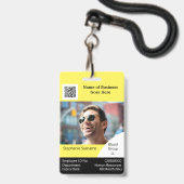 DIY Employee ID card geel zwart wit Badge (Voorzijde met lanyard)