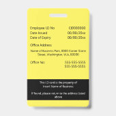 DIY Employee ID card geel zwart wit Badge (Achterkant)