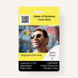 DIY Employee ID card geel zwart wit Badge