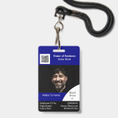 DIY Employee ID card navy zwart wit Badge (Voorkant met koord)