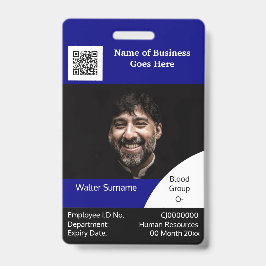 DIY Employee ID card navy zwart wit Badge