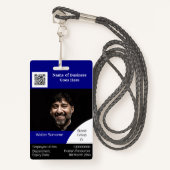 DIY Employee ID card navy zwart wit Badge (Voorkant met draagriem)