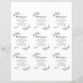 DIY Eucalyptus Vrijgezellenfeest Panty Game Kaart (Voorkant)