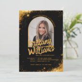 DIY Eye Catching Aangepaste foto Verjaardag Afstud Kaart (Staand voorkant)