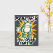 DIY Fartin Sometimes Collage I Just Frog Poster Kaart (Gele Bloem)