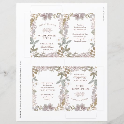 DIY Flower Seed Packets Vrijgezellenfeest Favor (Voorkant)