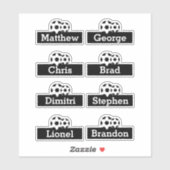 DIY Football partij gunst jongens naam Sticker (Vel)