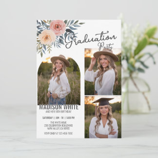 DIY Foto Afstuderen Verjaardag Delicate Floral Dec Kaart