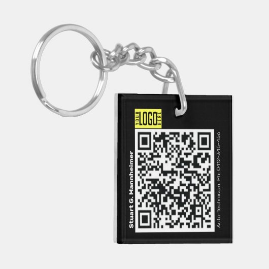 DIY Foto-ID Logo QR-code Sleutelhanger (Voorkant Links)