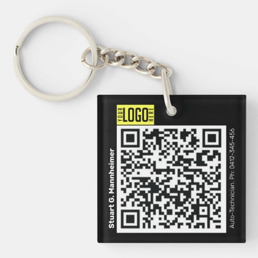 DIY Foto-ID Logo QR-code Sleutelhanger (Voorkant)