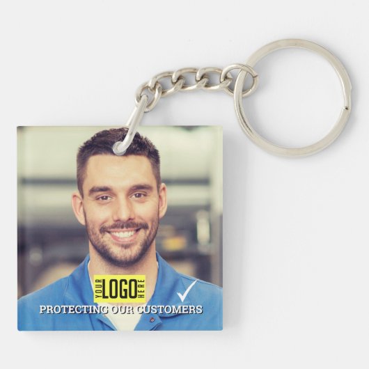 DIY Foto-ID Logo QR-code Sleutelhanger (Achterkant)