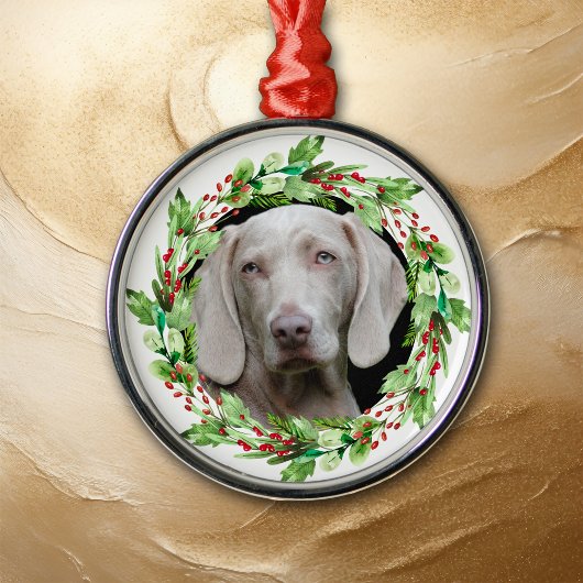 DIY Foto in Kerst Holly Border Pet Metalen Ornament