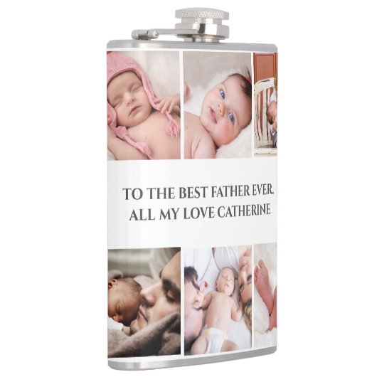 DIY-fotocollage | De beste vader ooit liefdesdocht Heupfles (Rechts)