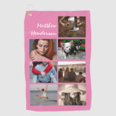 DIY-fotocollage met de naam moderne trendroze Golfhanddoek (Voorkant)