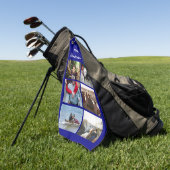 DIY-fotocollage met naam modern trendblauw Golfhanddoek (Groen)