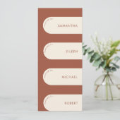 DIY geometrische boog terracotta trouwplaats kaart (Staand voorkant)