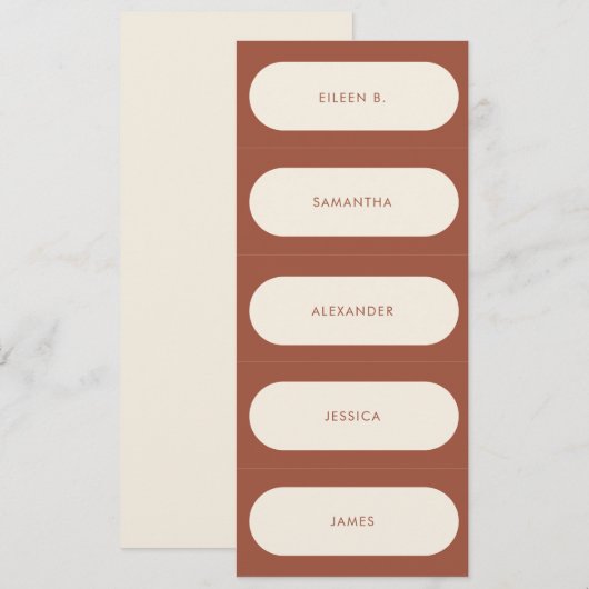 DIY geometrische boog terracotta trouwplaats kaart (Voorkant / Achterkant)