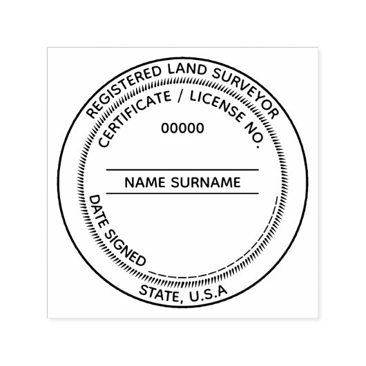 DIY Geregistreerd Land Surveyor LLC rond CUSTOM Zelfinktende Stempel (Design)