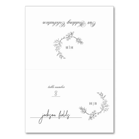 DIY Gevouwen Bloemenkrans Individuele Plaats Kaart (Voorkant)