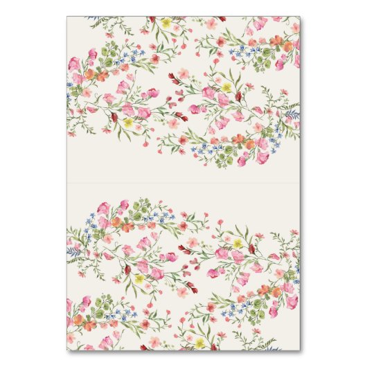 DIY Gevouwen lente bloemenboog plaats kaart (Achterkant)