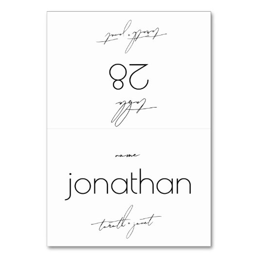 DIY Gevouwen Stijlvolle Namen Trouwplaats Kaarten (Voorkant)