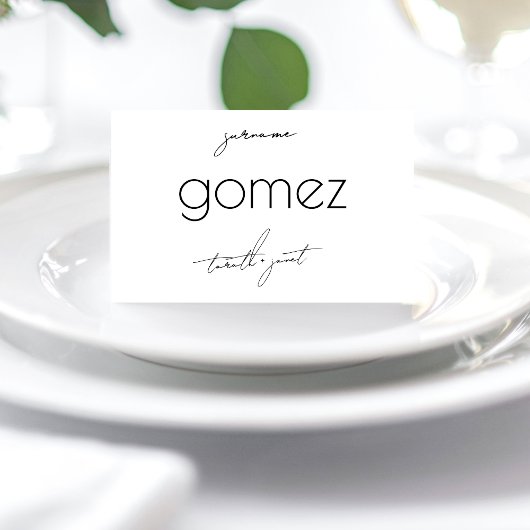 DIY Gevouwen Zwart Wit Trouwplaats Kaarten