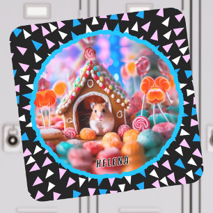 DIY Gingerbread House Hamster Vierkante Sticker