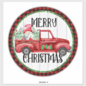 DIY Gnome kerst Red Truck Sticker (Vel)