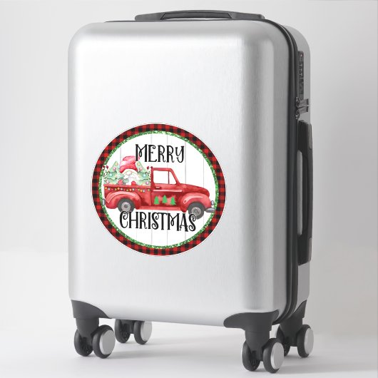DIY Gnome kerst Red Truck Sticker (Koffer)