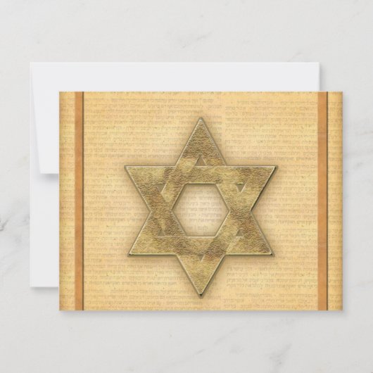 DIY Gold Star van David/Bar Mitzvah sjabloon Kaart (Voorkant)
