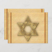 DIY Gold Star van David/Bar Mitzvah sjabloon Kaart (Voorkant / Achterkant)