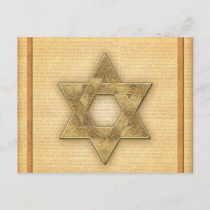DIY Gold Star van David/Bar Mitzvah sjabloon Kaart
