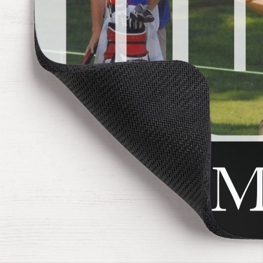 DIY Golf Foto en Monogram Muismat (Hoek)