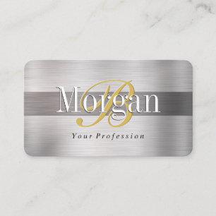 DIY Gouden Monogram Witte Naam LT & DK Geborsteld  Visitekaartje