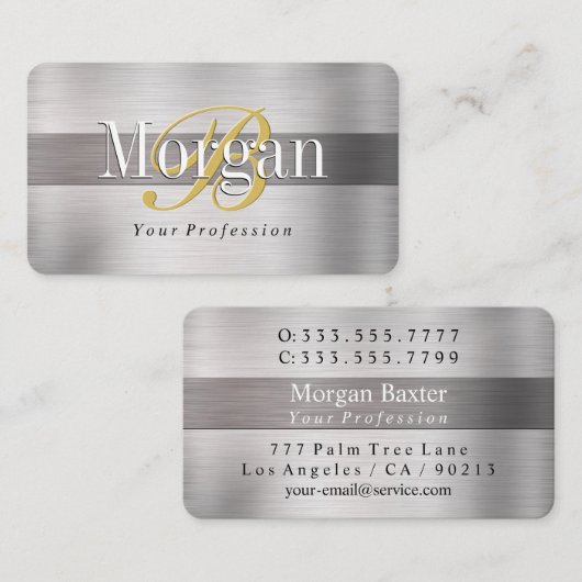 DIY Gouden Monogram Witte Naam LT & DK Geborsteld Visitekaartje (Voorkant / Achterkant)
