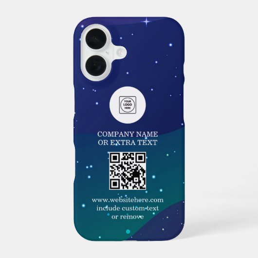 DIY-gradiënt zakelijk logo QR-code iPhone-hoesje iPhone 16 Hoesje (Achterkant)