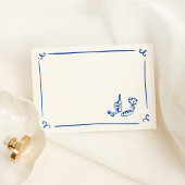 DIY grillige hand getrokken Navy Blue Place Card Kaart