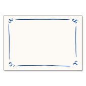 DIY grillige hand getrokken Navy Blue Place Card Kaart (Achterkant)