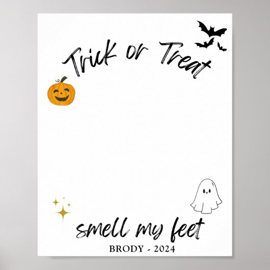 DIY Halloween voetafdruk teken Baby's eerste pasge Poster (Voorkant)