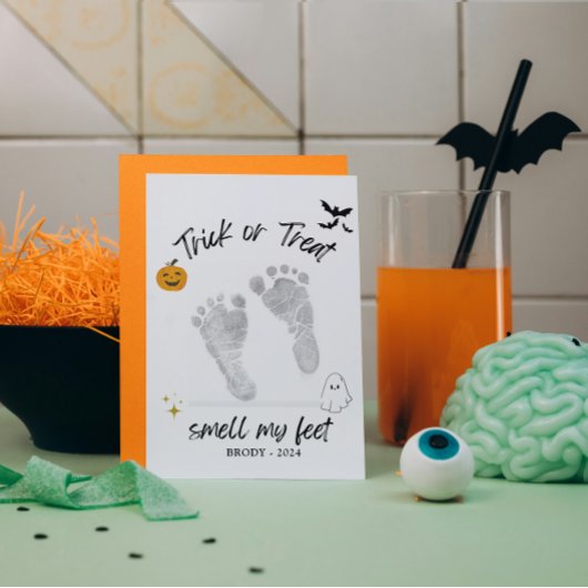 DIY Halloween voetafdruk teken Baby's eerste pasge Poster