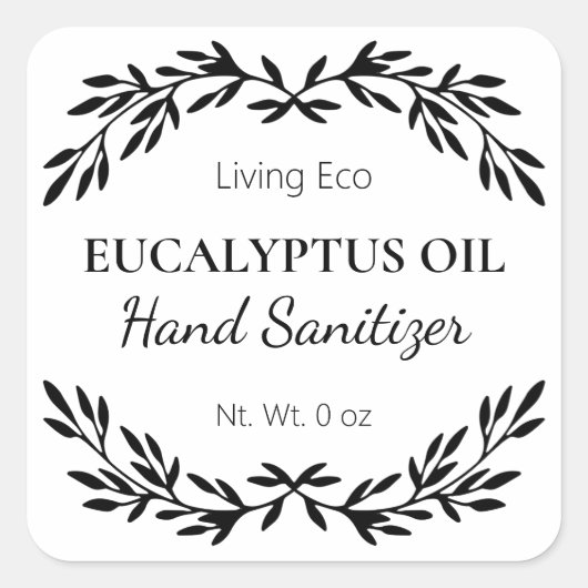 DIY Hand Sanitizer Witte Etiketten (Voorkant)