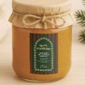 DIY Handgemaakte Kerstcadeau Rode & Groene Strepen Voedselcontainer Etiket